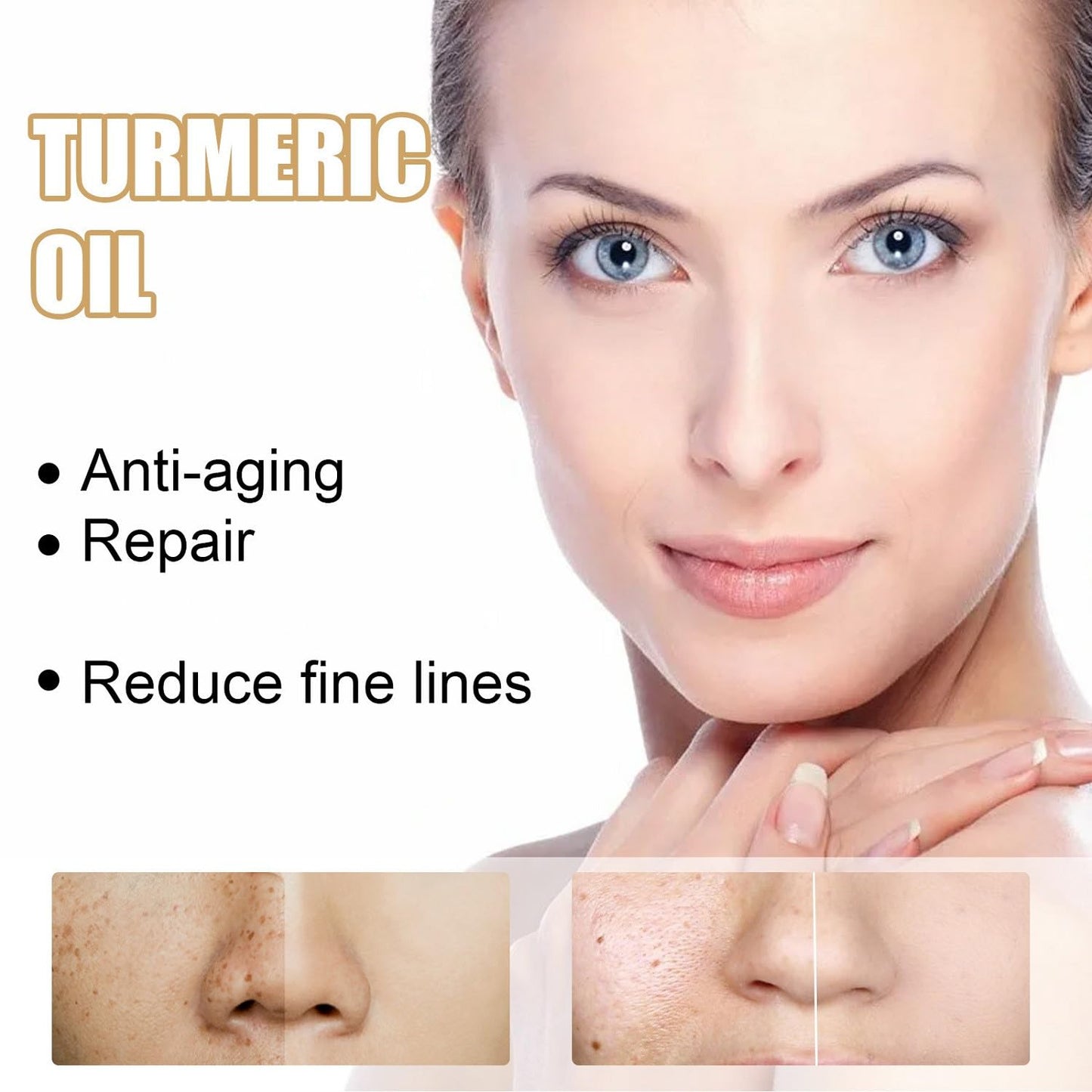 2 Pack Turmeric Dark Spot Corrector Serum Oil, Repair Face Serum, Natural Turmerics Bright Skin Care Moisturizing Repair Serums, Turmeric Oil for Face Dark Spots(30Ml)