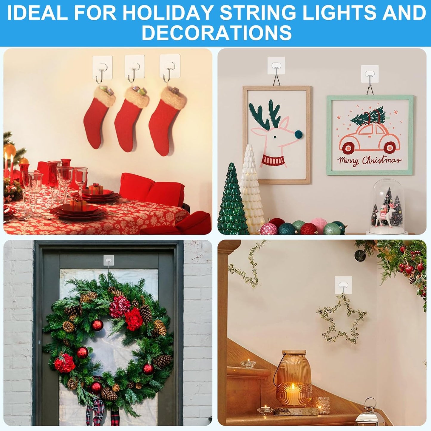 Large Adhesive Hooks for Hanging Heavy Duty Wall Hooks