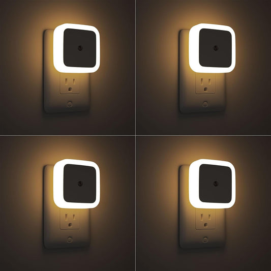 Sujeet Night Light, Night Lights Plug into Wall 4-Pack, Nightlight Plug in Night Lights, Dusk to Dawn Night Lamp Led Night Light for Bedroom, Bathroom, Hallway Warm White