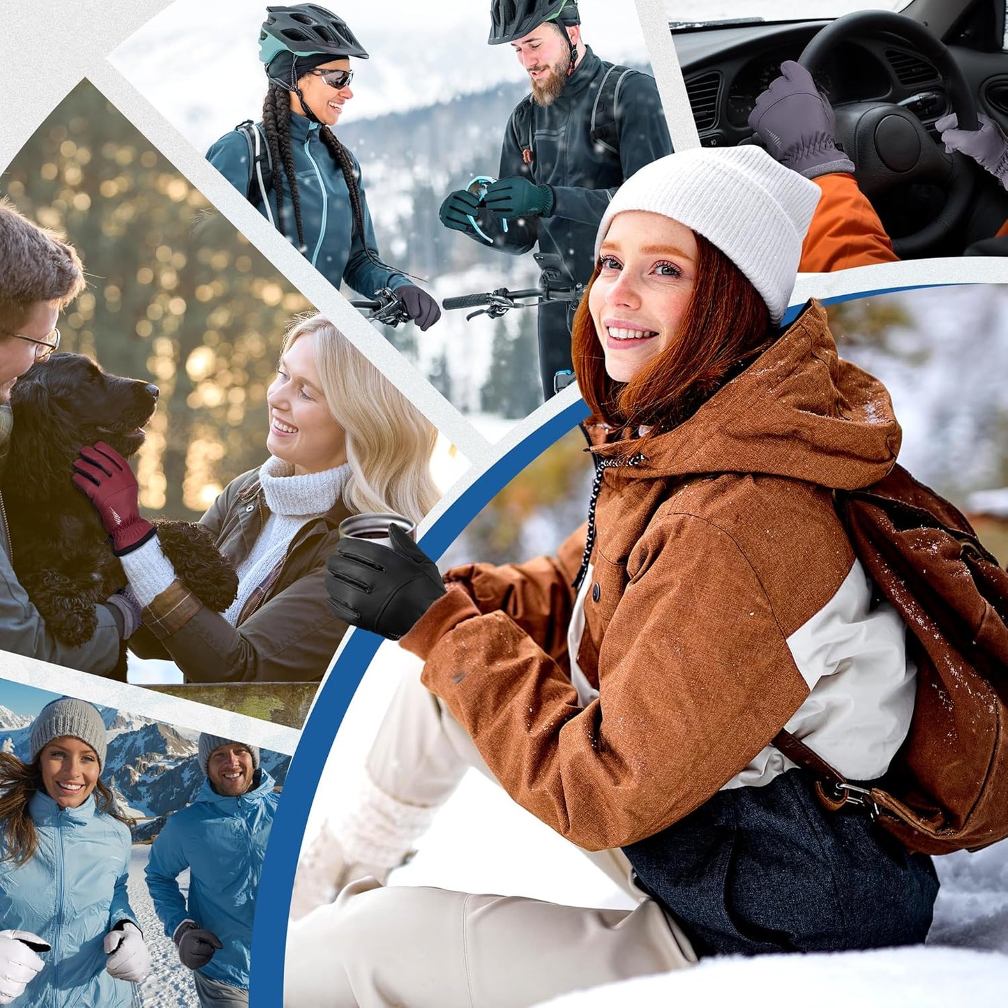 SIMARI Winter Waterproof Warm Gloves Women Men with Touchscreen Fingers