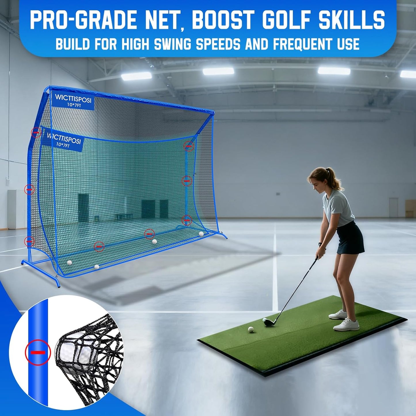 Golf Hitting Net with Extra Striking Net