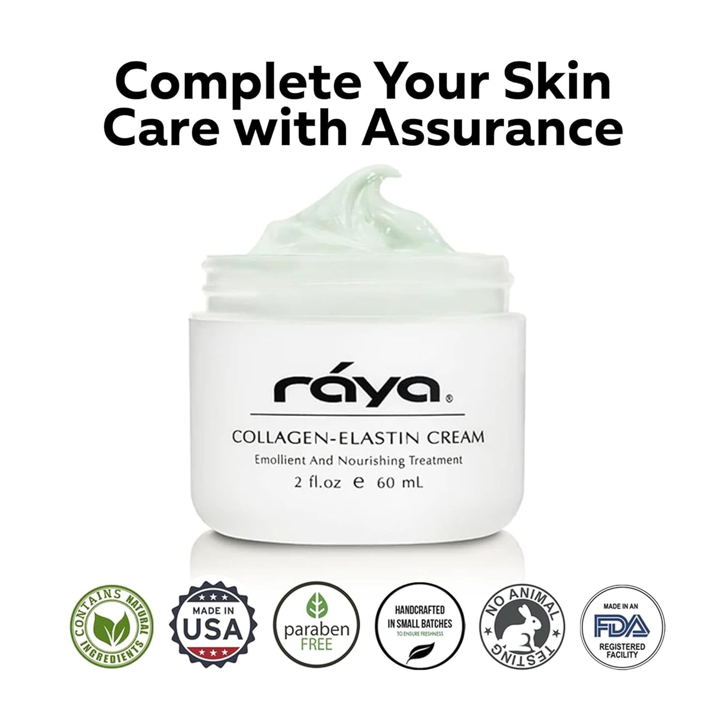 Raya Collagen-Elastin Cream (401) | Nourishing and Moisturizing Facial Treatment for Dry Skin | Helps Reduce Fine Lines and Wrinkles | Calms, Tones, Refines, and Firms