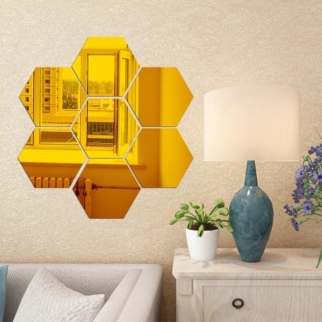 Mirror Wall Stickers - 12PCS Hexagon Art DIY Decorative