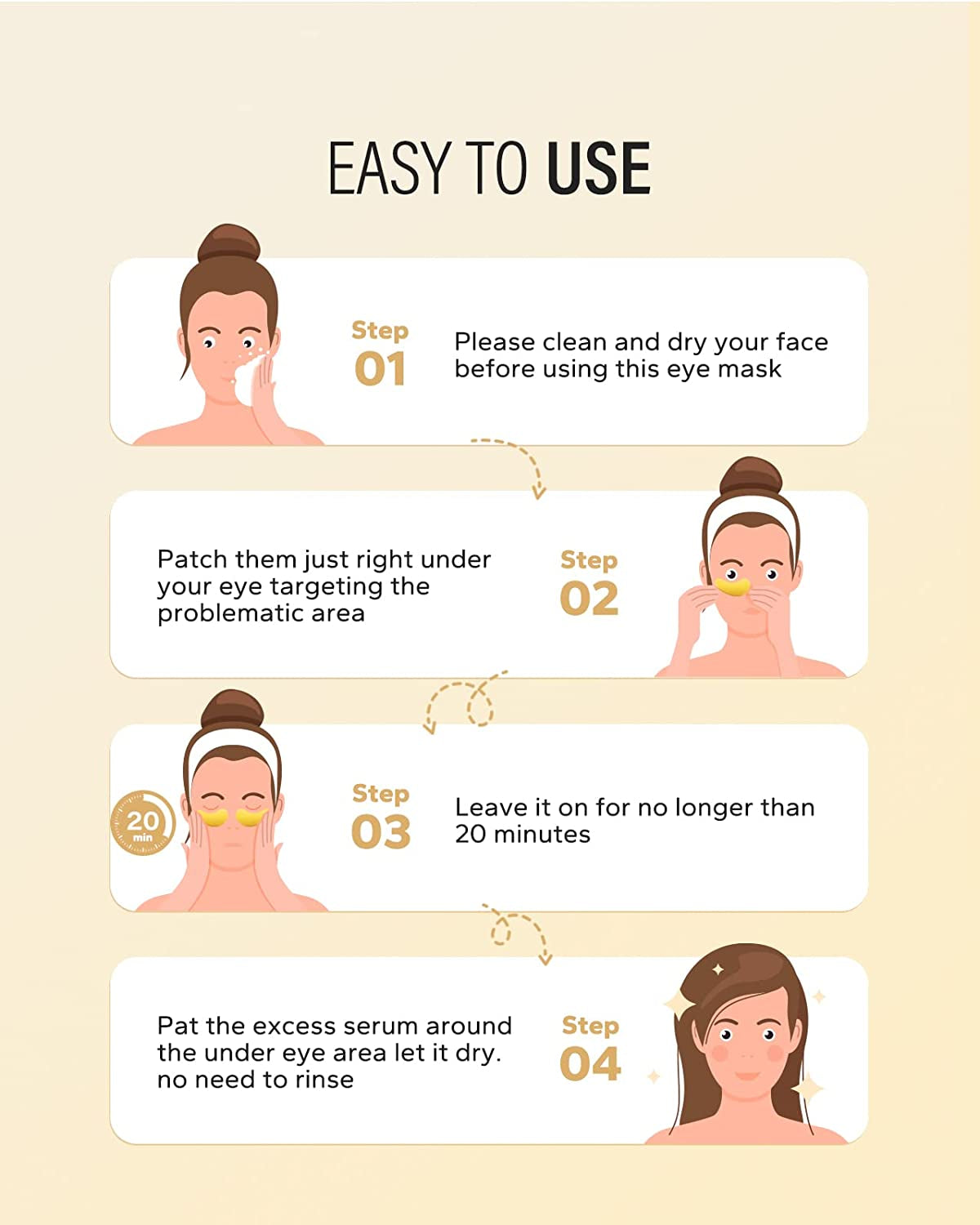 24K Gold under Eye Patches (25 Pairs), Eye Mask, Collagen Skin Care Products, Eye Patches for Puffy Eyes, Eye Masks for Dark Circles and Puffiness