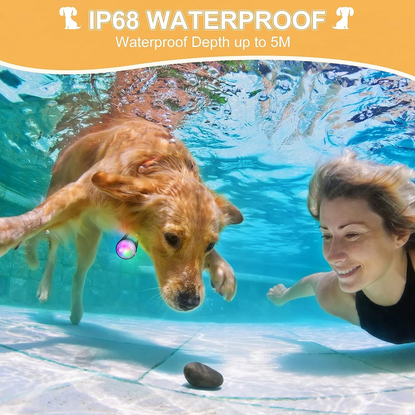 Dog Collar Light, 4 Modes Dog Lights for Night Walking