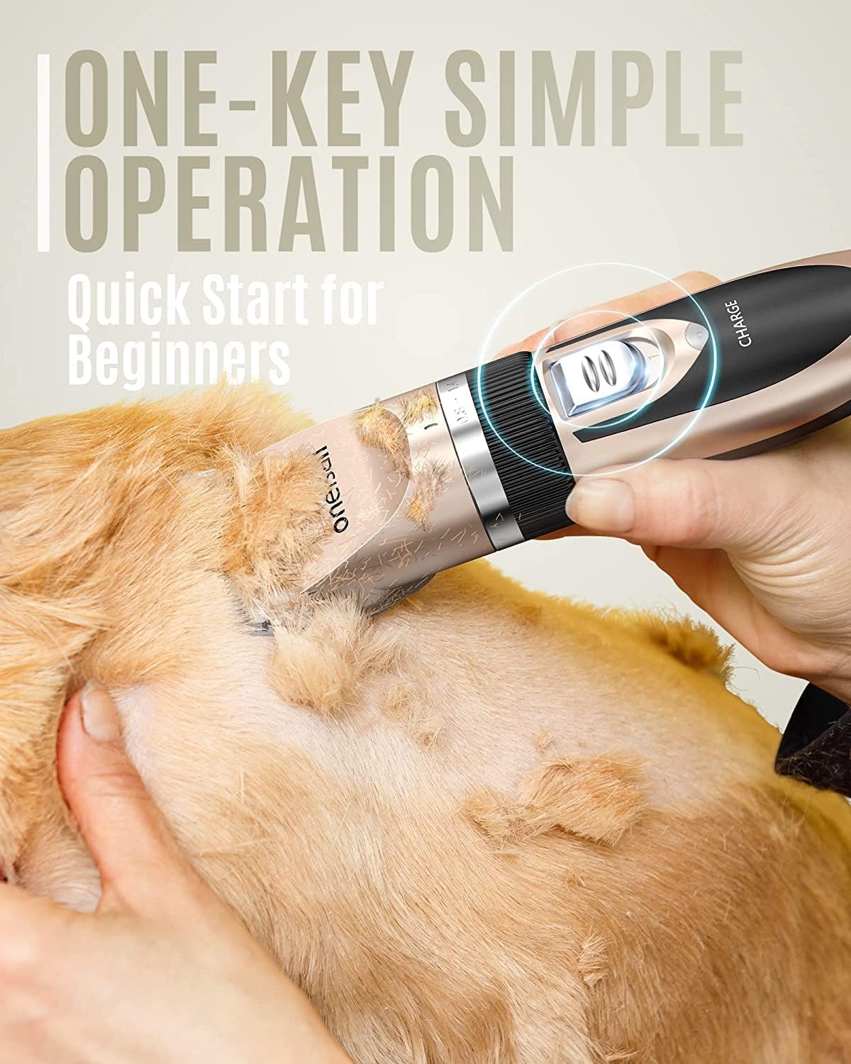 Oneisall Dog Clipper Low Noise, Dog Grooming Kit with Rechargeable