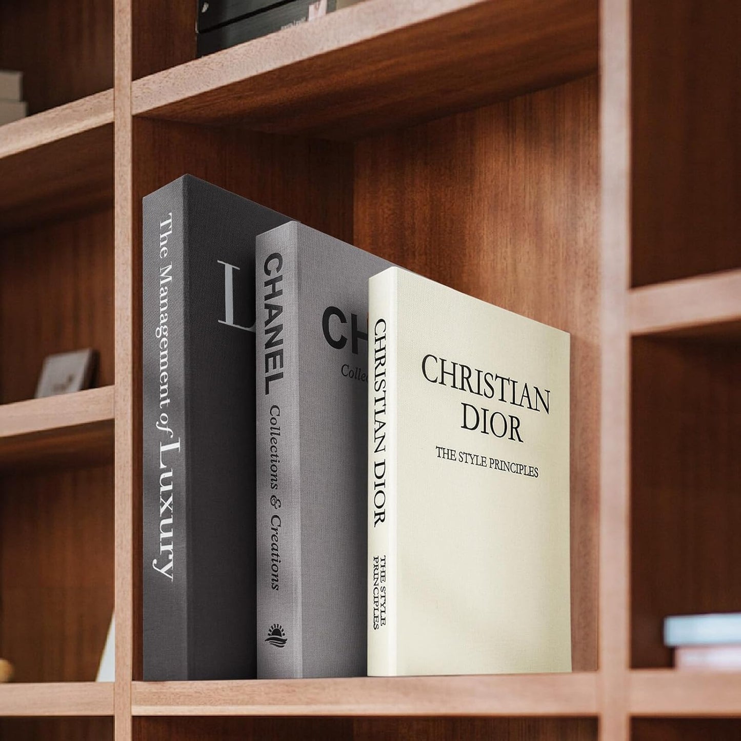 Aesthetic Decorative Books -Set of 3 Minimalist Linen Hardcover Faux