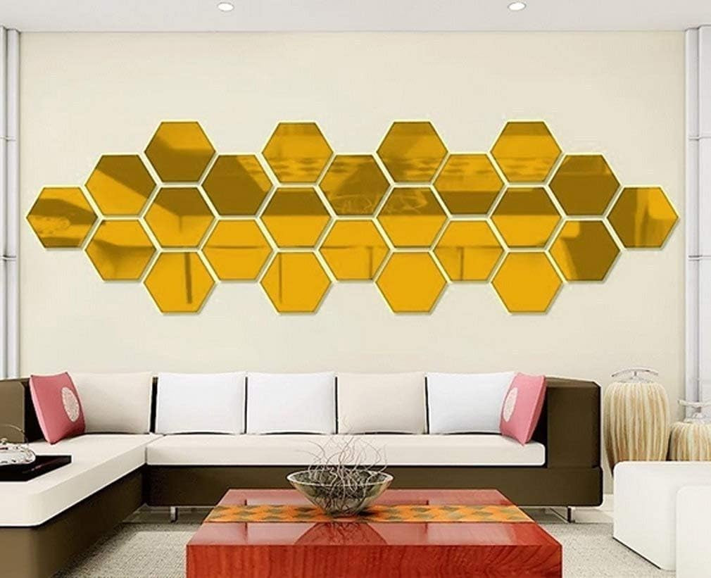Mirror Wall Stickers - 12PCS Hexagon Art DIY Decorative