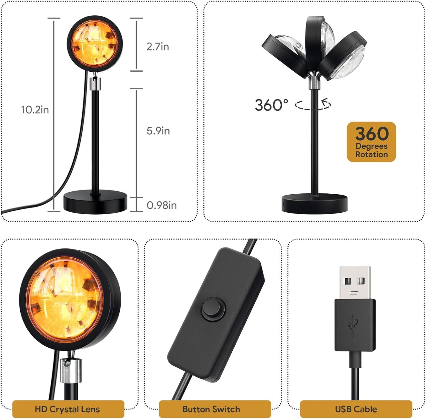 Sunset Lamp Projection Led Lights with Remote