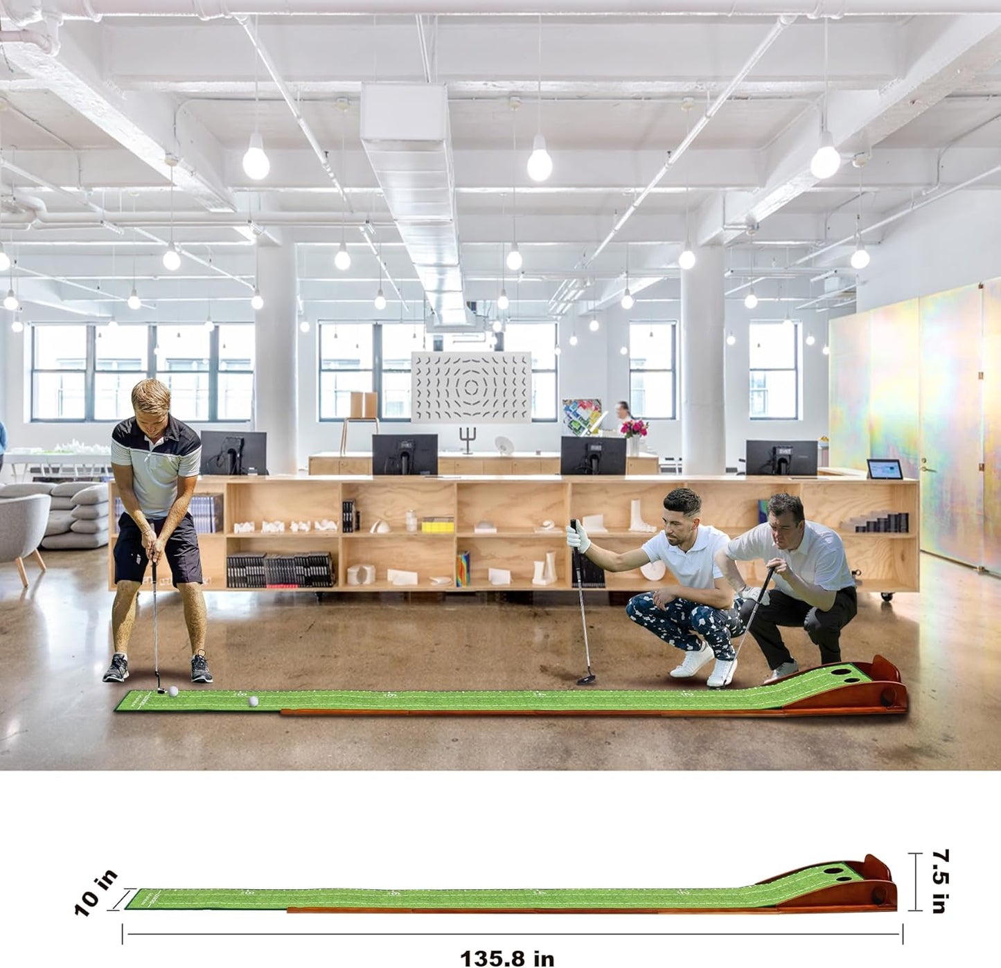 Loowoko Indoor Putting Green with Ball Return