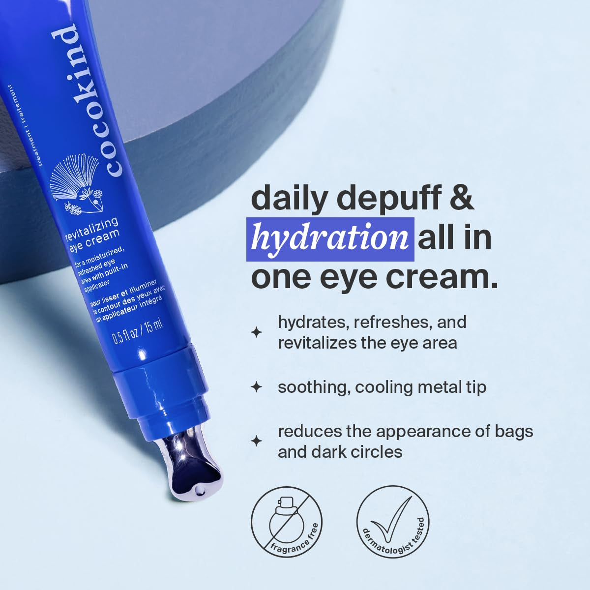 Revitalizing Eye Cream by Cocokind, Depuff & Reduce Fine Lines and Wrinkles
