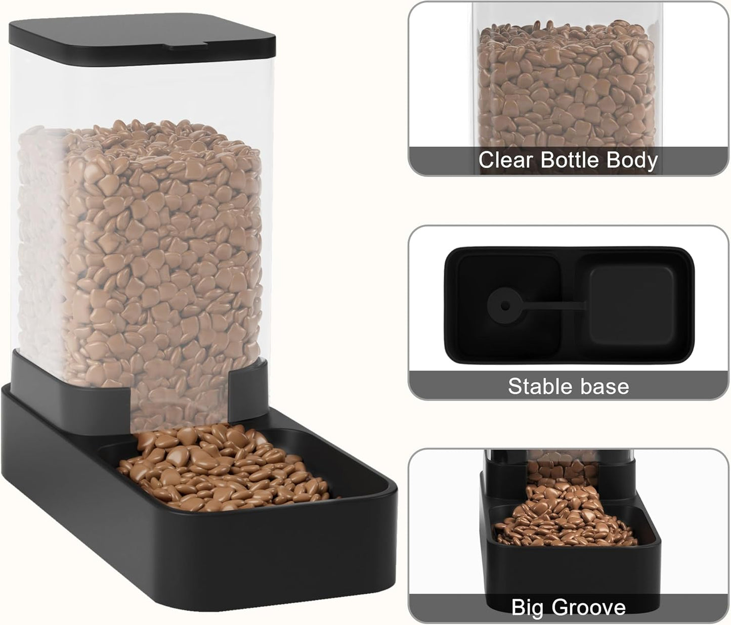 Automatic Cat Feeder and Water Dispenser in Set with Pet Food Bowl