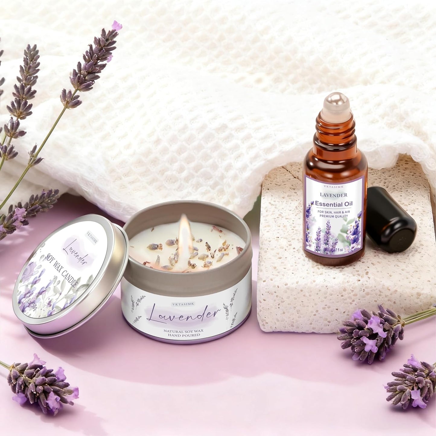 Gifts for Women, Lavender Bath and Body Gift Basket Relaxing Spa Self Care Gift, Mothers Day Gifts Happy Birthday Gift Baskets, Thank You for Mom Her Sister Wife Girlfriend Teacher Friends Friendship