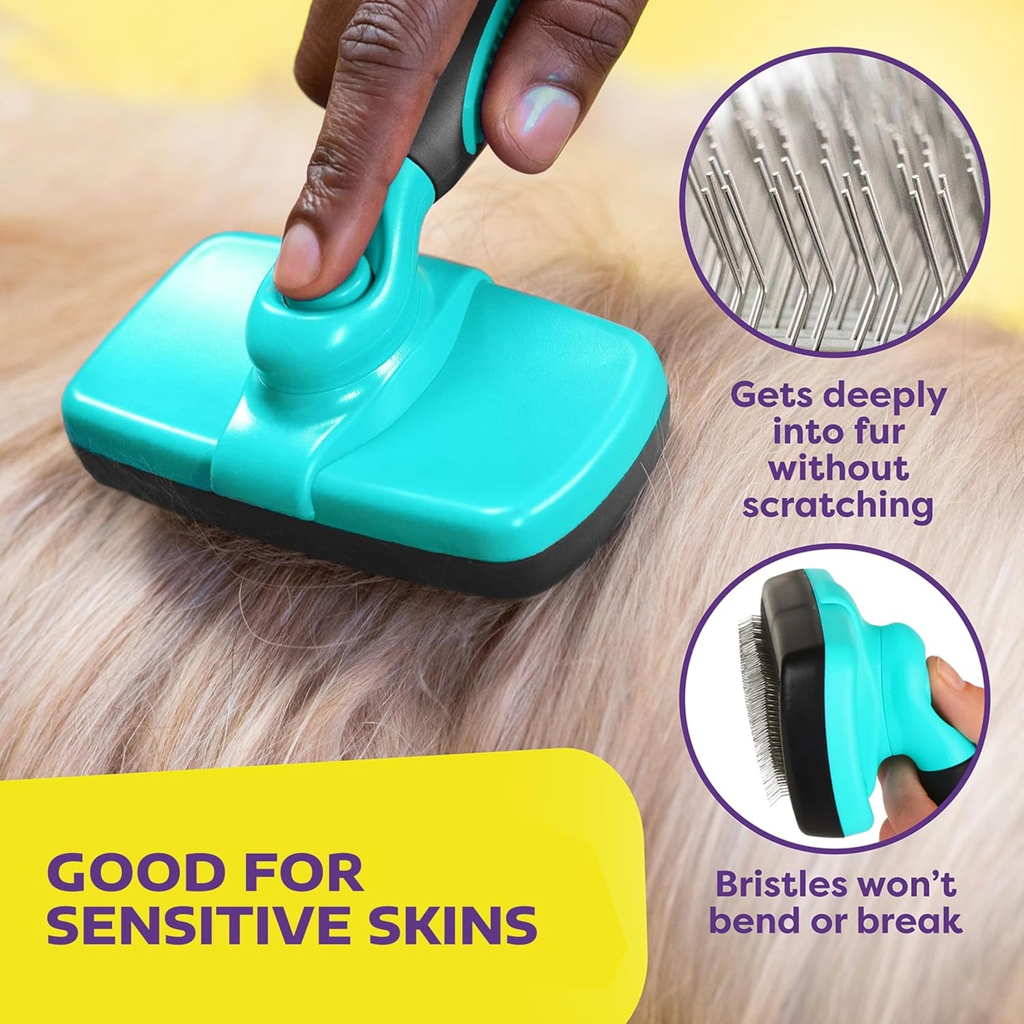 Hertzko Dog Brush for Shedding - Self Cleaning Slicker Brush for Dogs and Cats