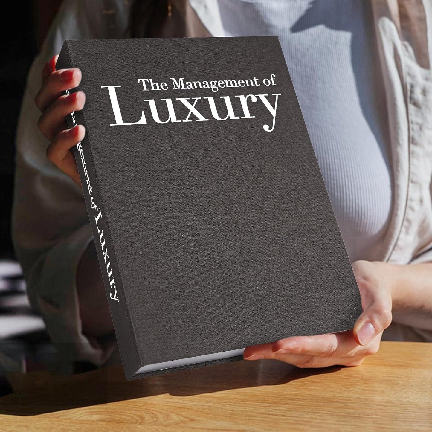 Aesthetic Decorative Books -Set of 3 Minimalist Linen Hardcover Faux