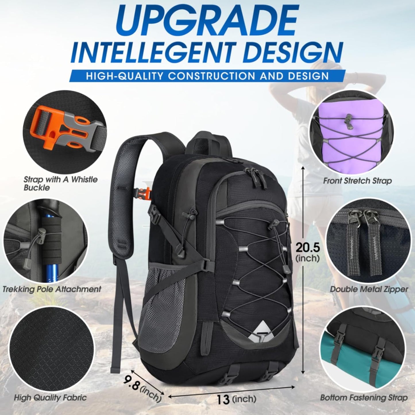 IGOLUMON Hiking Backpack 40L Packable Lightweight Camping