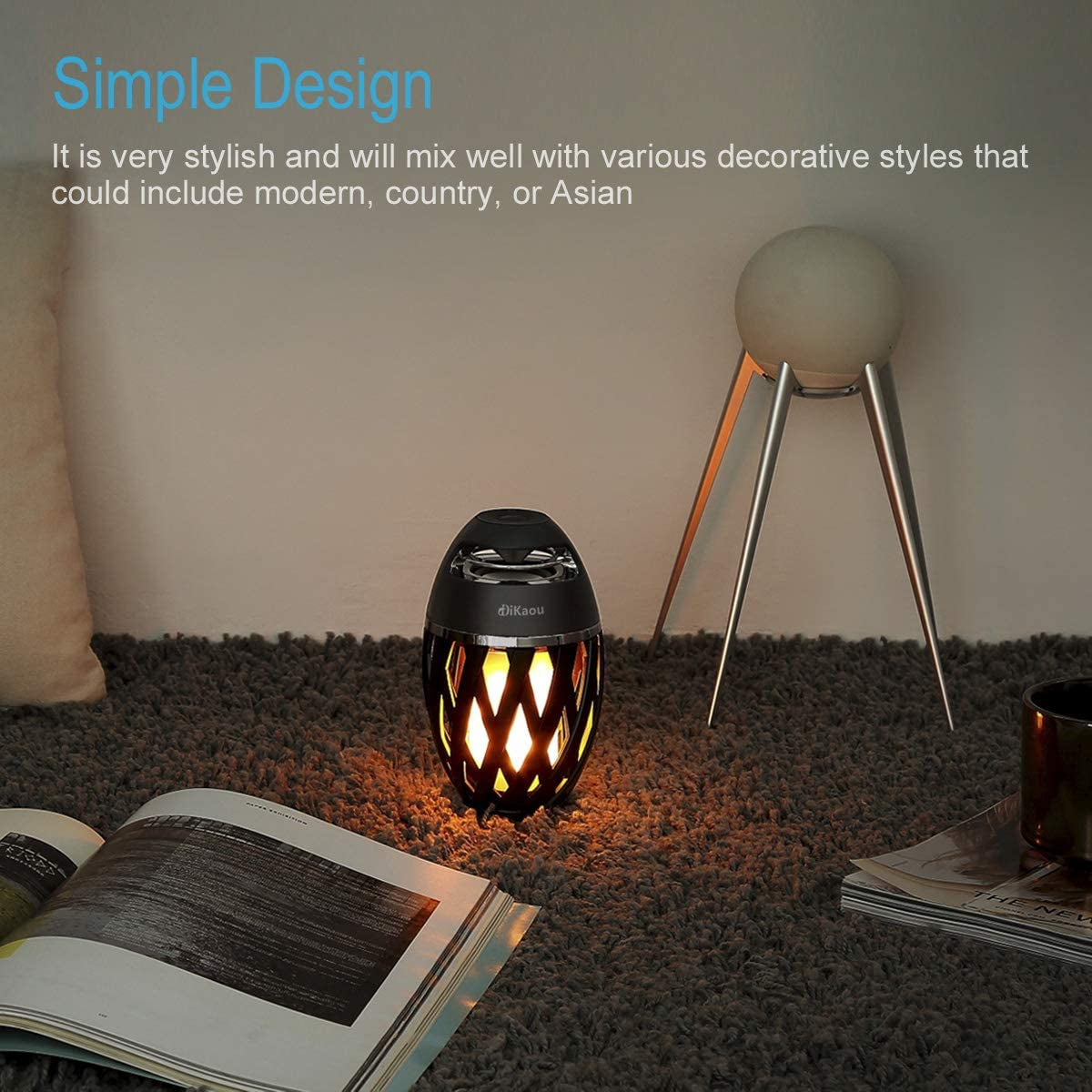 LED Flame Outdoor Table Lamp Torch Table Lamp with Blutooth Speaker