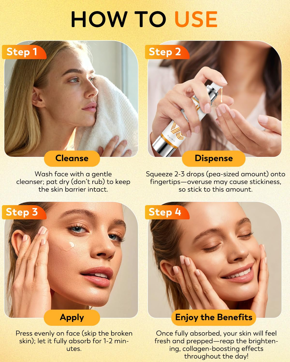 HANYWIL 20% Super Vitamin C Serum for Mature Skin 30-70 Women, Dark Spot Remover with Hyaluronic Acid & Active Lock Tech, Hydrating Total Package Serum for Wrinkles & Firming, Even Skin Tone, 1.7Fl Oz