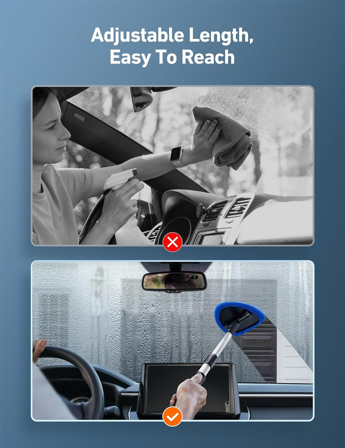 Astroai Windshield Cleaner Tool, Car Interior Detailing Cleaning Kit 