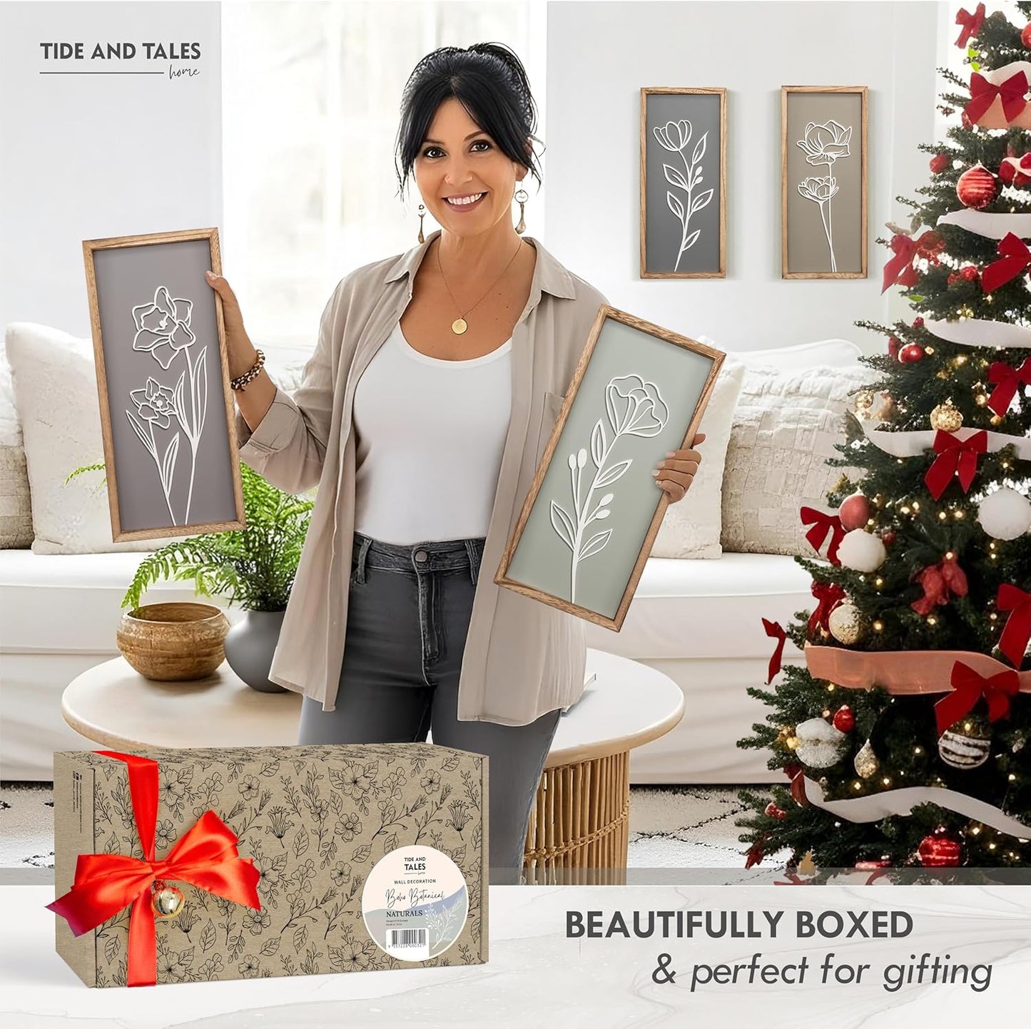 3D Wooden Floral Bathroom Wall Decor (Set of 4) Lightweight