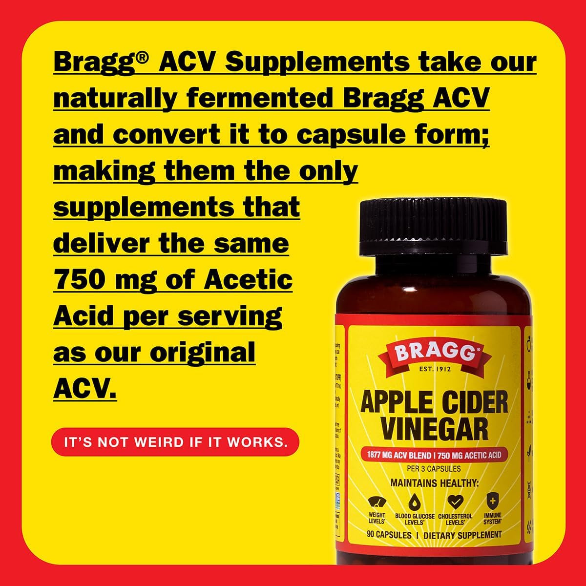 Apple Cider Vinegar Capsules with Vitamin D and Zinc - (3 Pack) 90 Capsules - Supports the Immune System