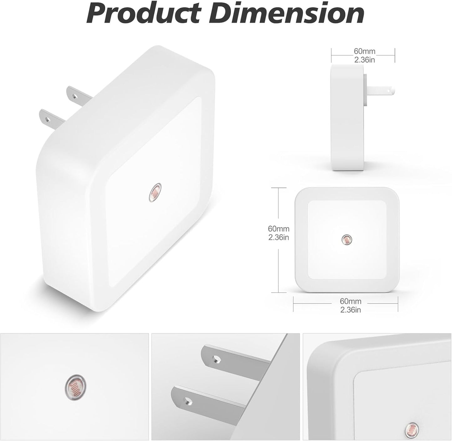 Sujeet Night Light, Night Lights Plug into Wall 4-Pack, Nightlight Plug in Night Lights, Dusk to Dawn Night Lamp Led Night Light for Bedroom, Bathroom, Hallway Warm White