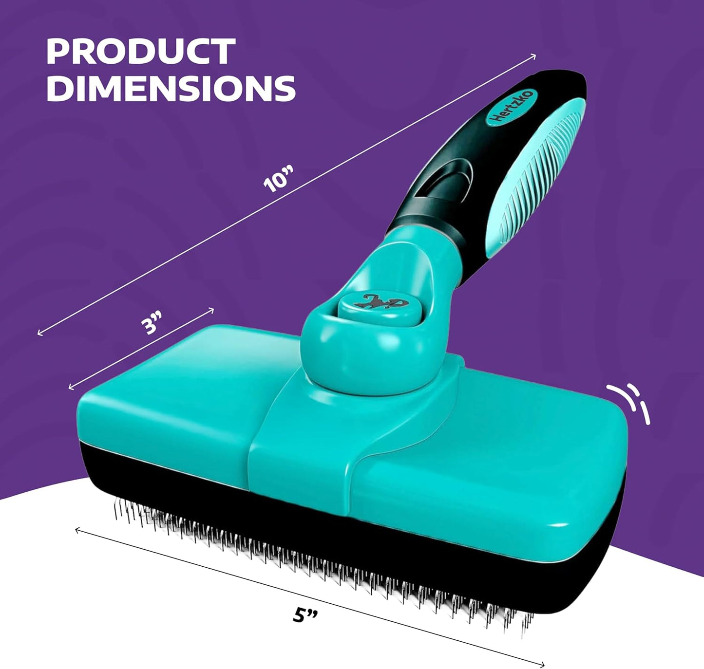 Hertzko Dog Brush for Shedding - Self Cleaning Slicker Brush for Dogs and Cats