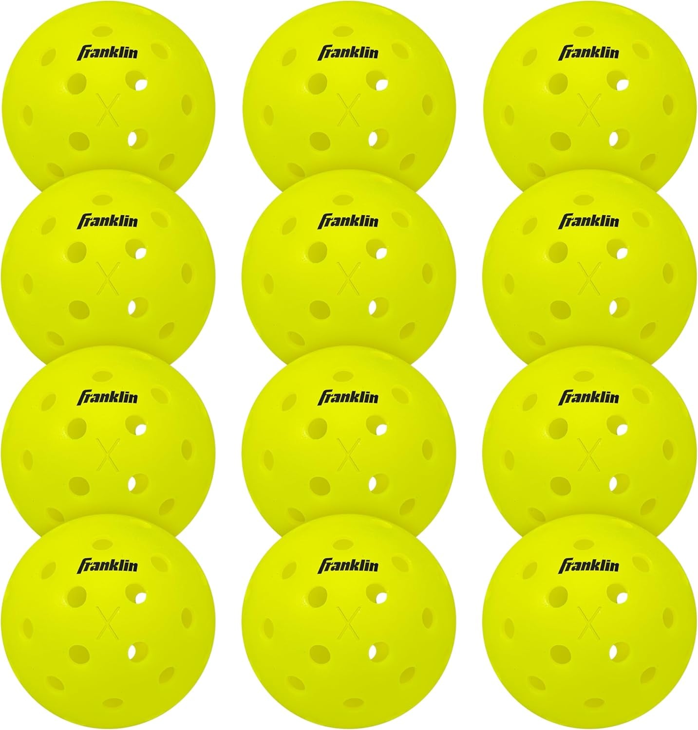 Franklin Sports X-40 Outdoor Pickleballs - Official Ball of USA Pickleball, APP Tour + US Open - Regulation Size