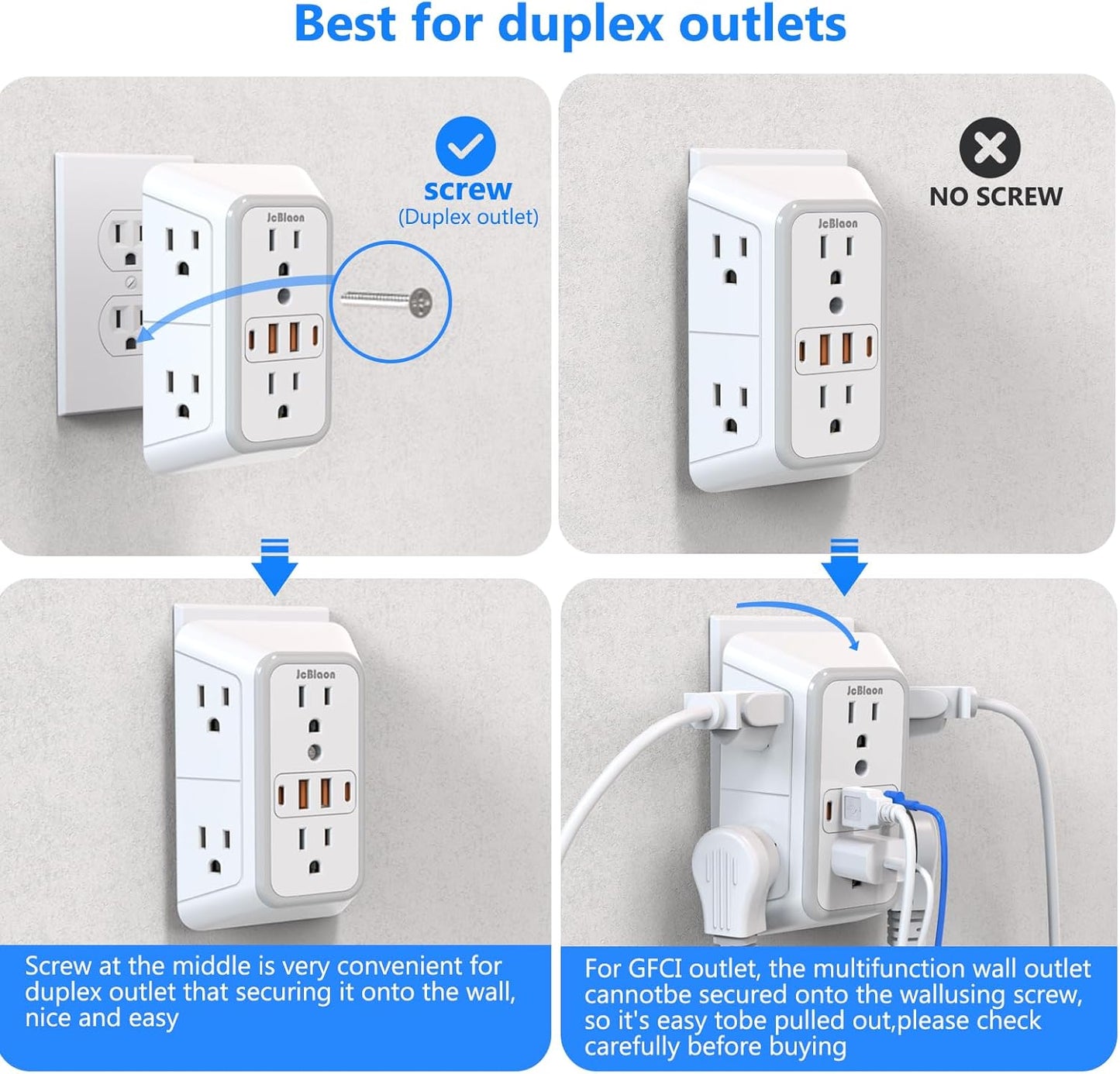 Jcblaon Outlet Extender Surge Protector