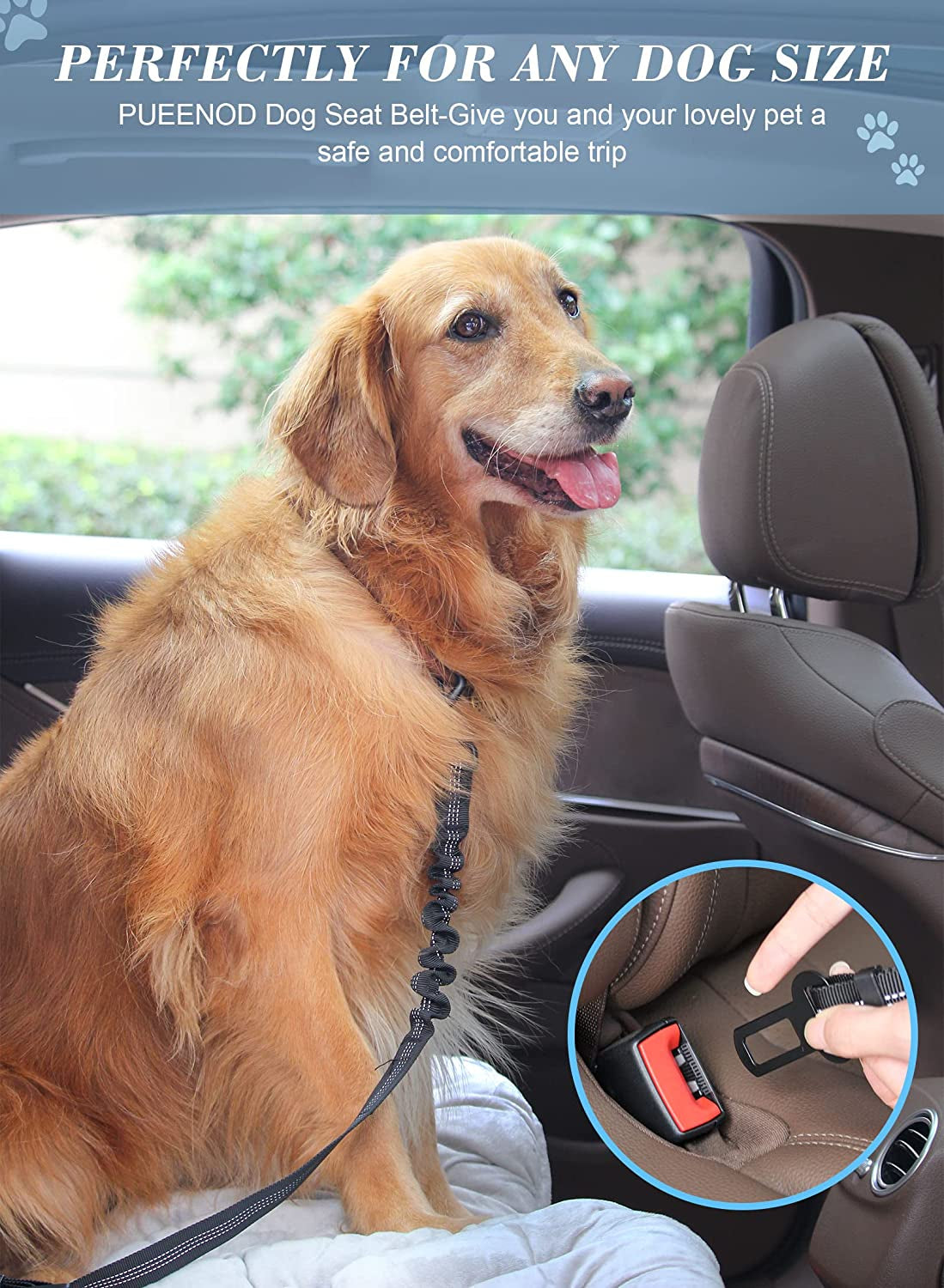 2 Pack Dog Seat Belt Adjustable Dog Car Seatbelt