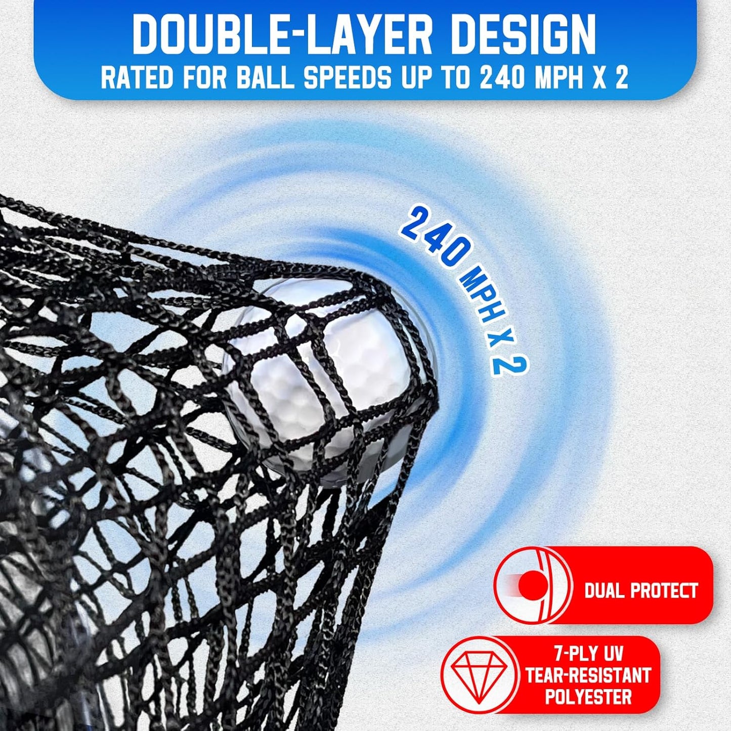 Golf Hitting Net with Extra Striking Net