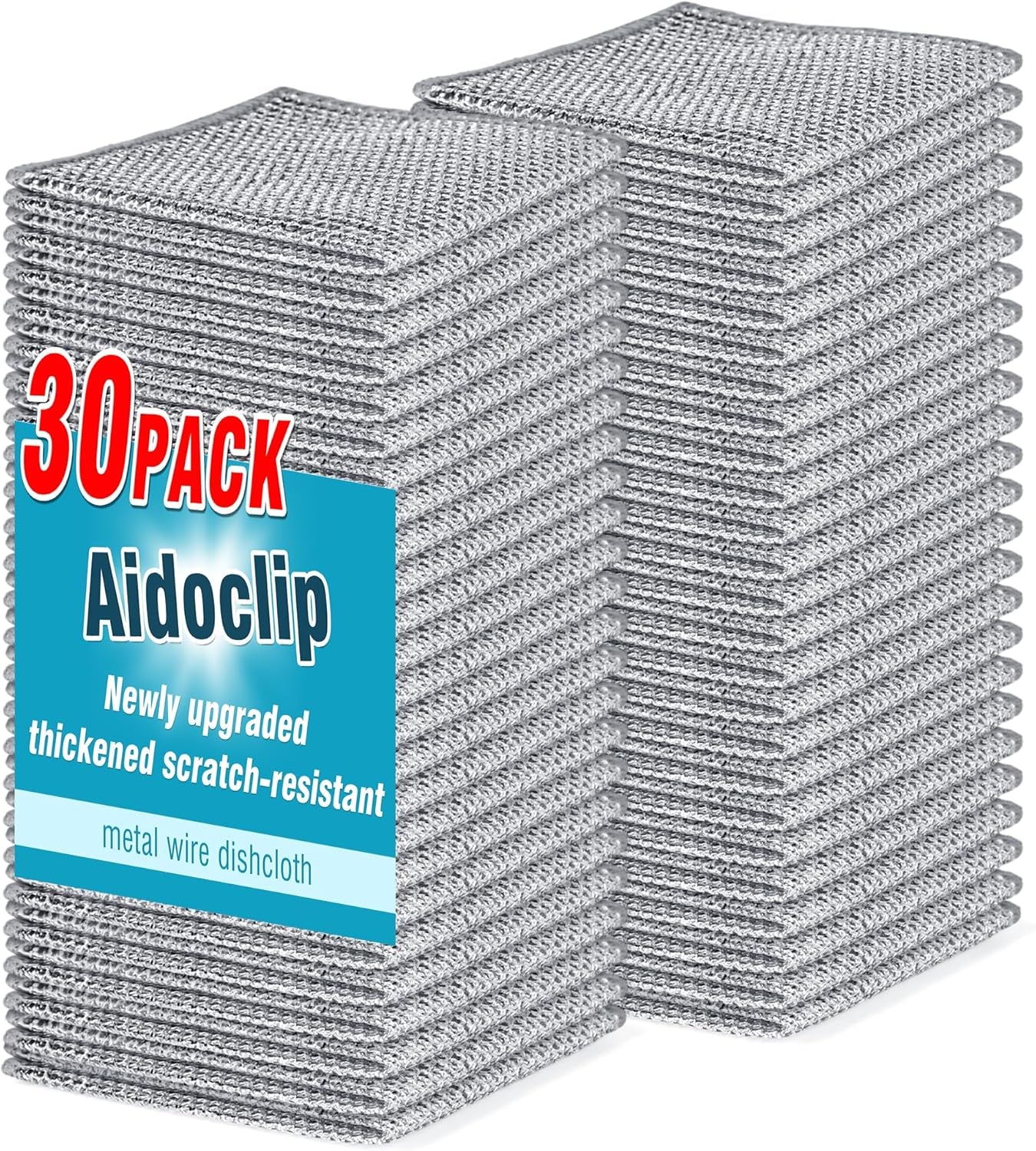 30PCS Non Scratch Wire Dishcloth Steel Wool Scrubber Scrub Pads