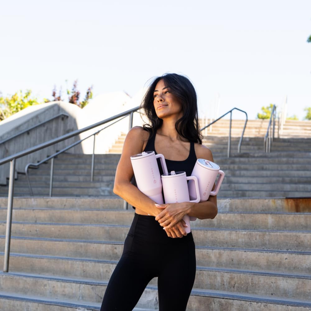 HydroJug Traveler 32oz Insulated Water Bottle with Straw – Pink Sand