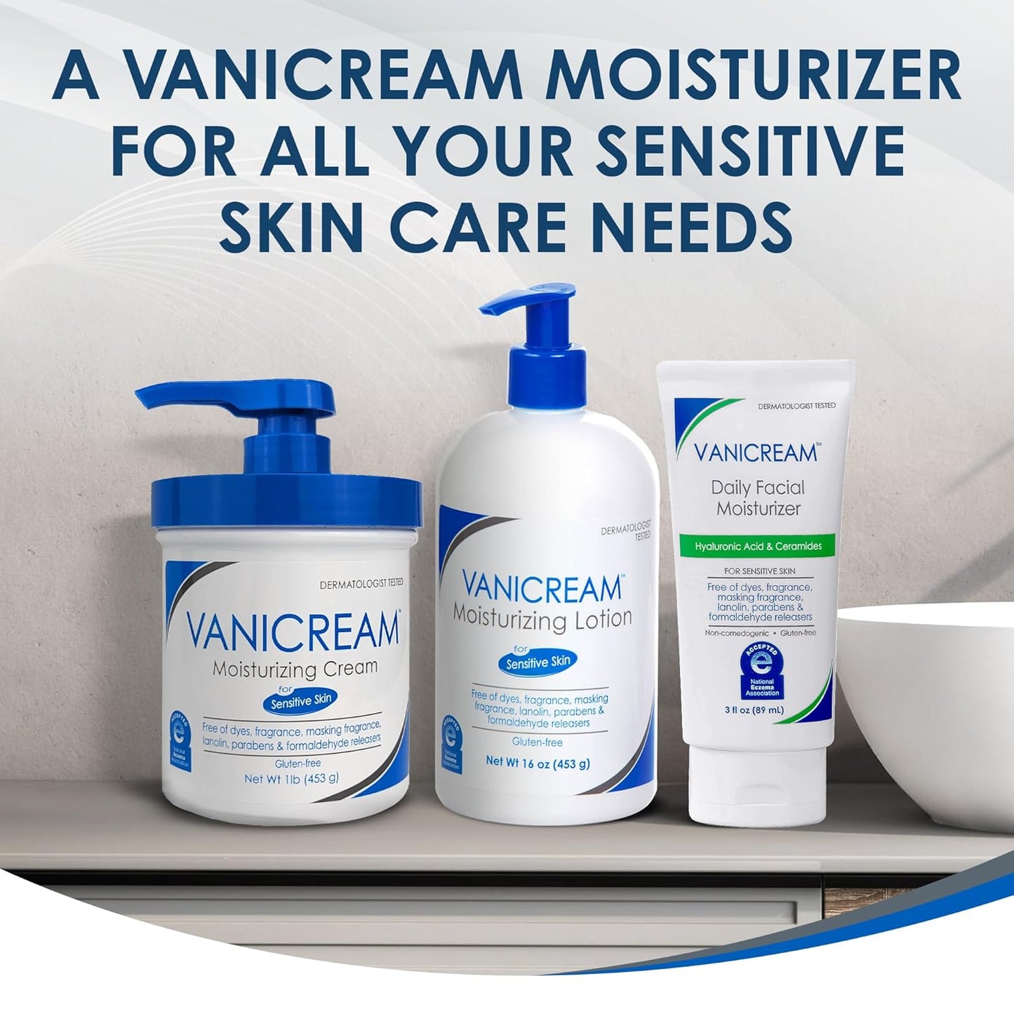 Vanicream Moisturizing Skin Cream with Pump Dispenser - 16 Fl Oz (1 Lb) - Moisturizer Formulated without Common Irritants for Those with Sensitive Skin