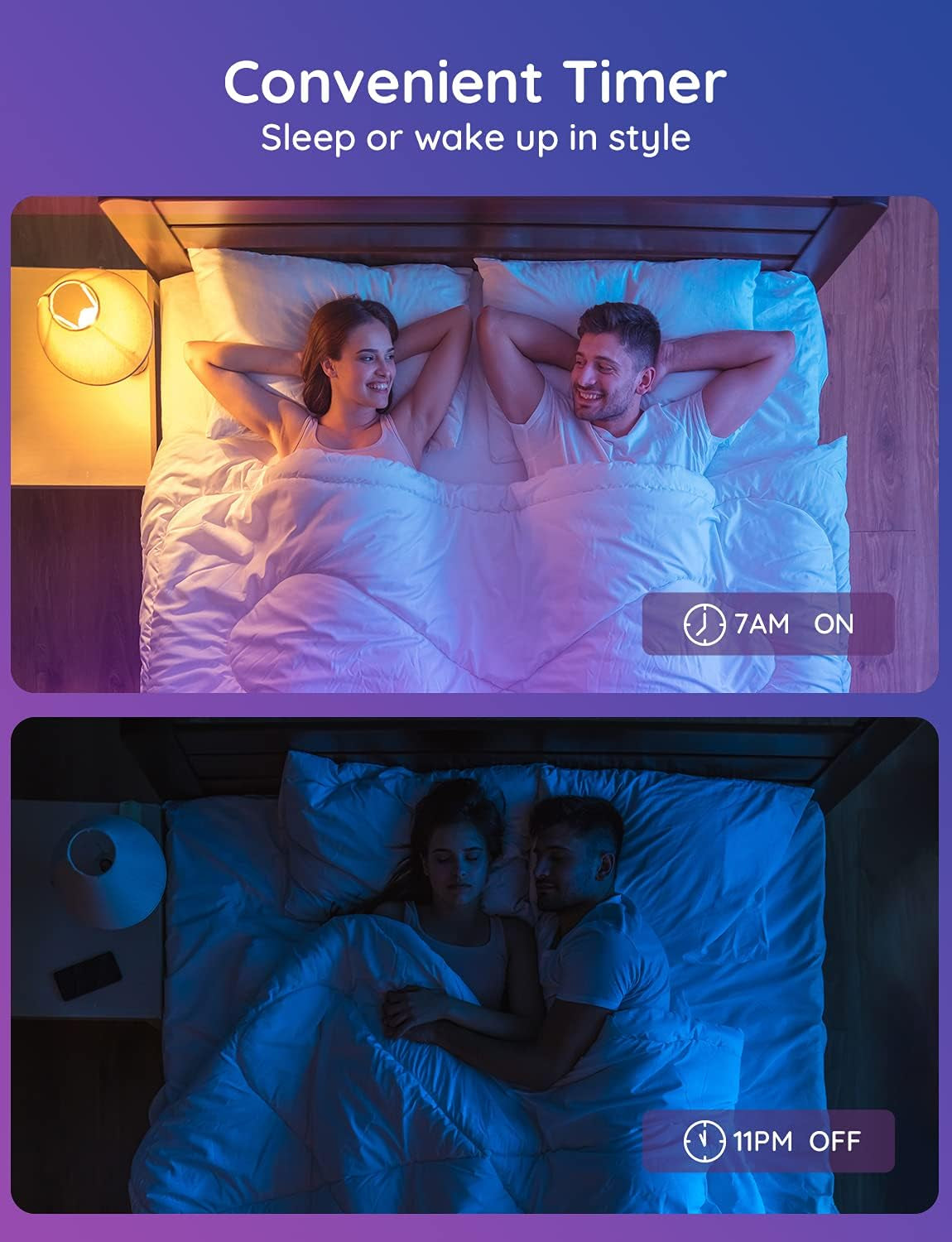 Govee Smart Light Bulbs, Color Changing Light Bulb, Work with Alexa and Google Assistant, 16 Million Colors RGBWW, Wifi & Bluetooth LED Light Bulbs, Music Sync, A19, 800 Lumens, 4 Pack