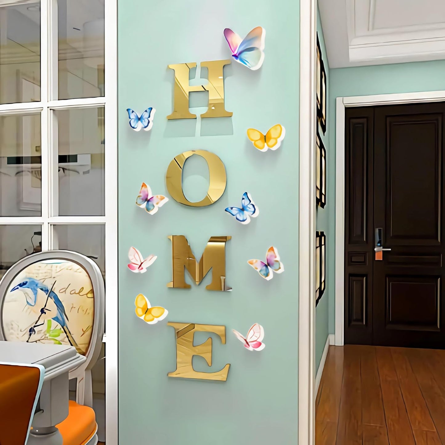 Home Letters Sign Wall Decor Living Room Gold Acrylic Mirrors Art