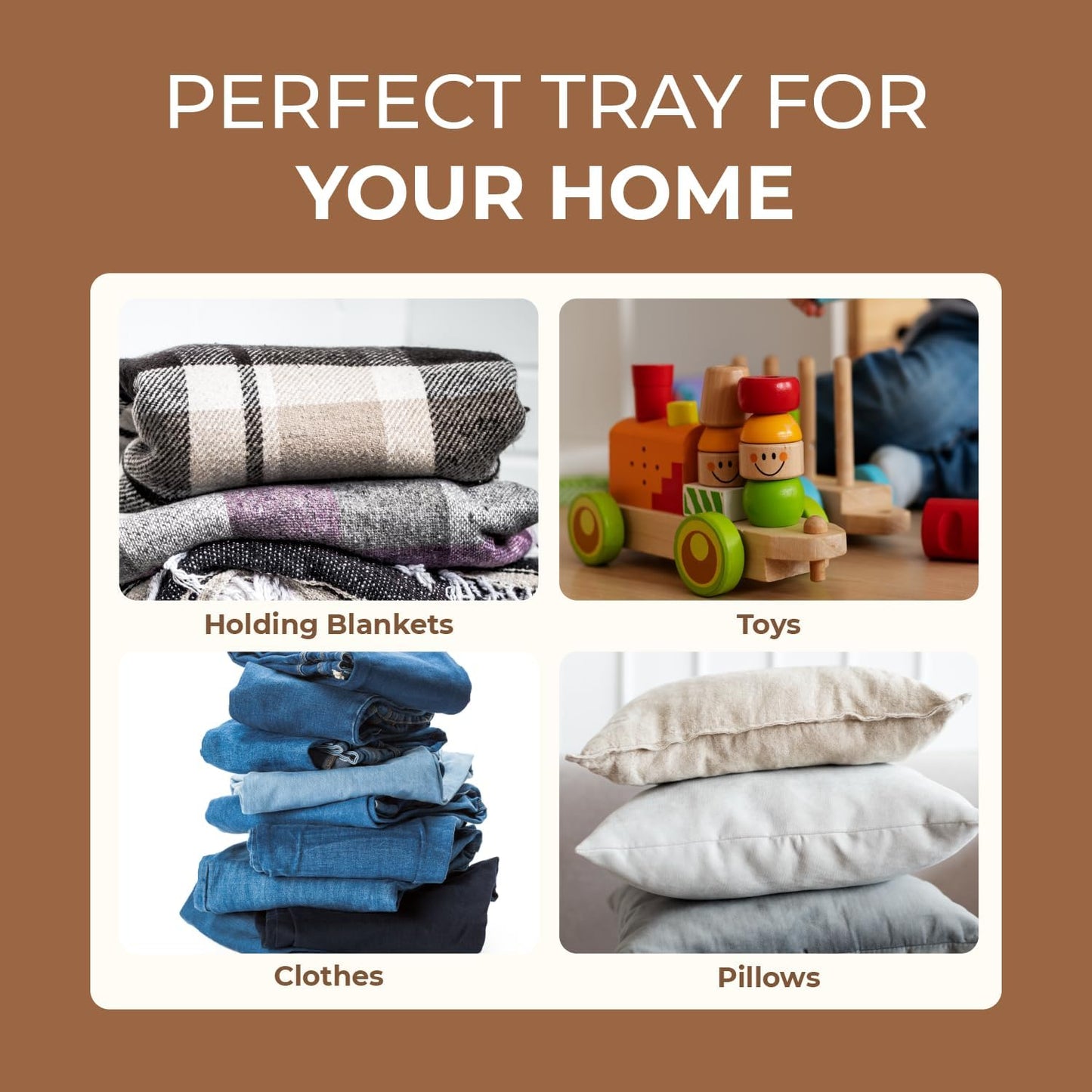 Set of 2 Large Woven Blanket Baskets with Handles