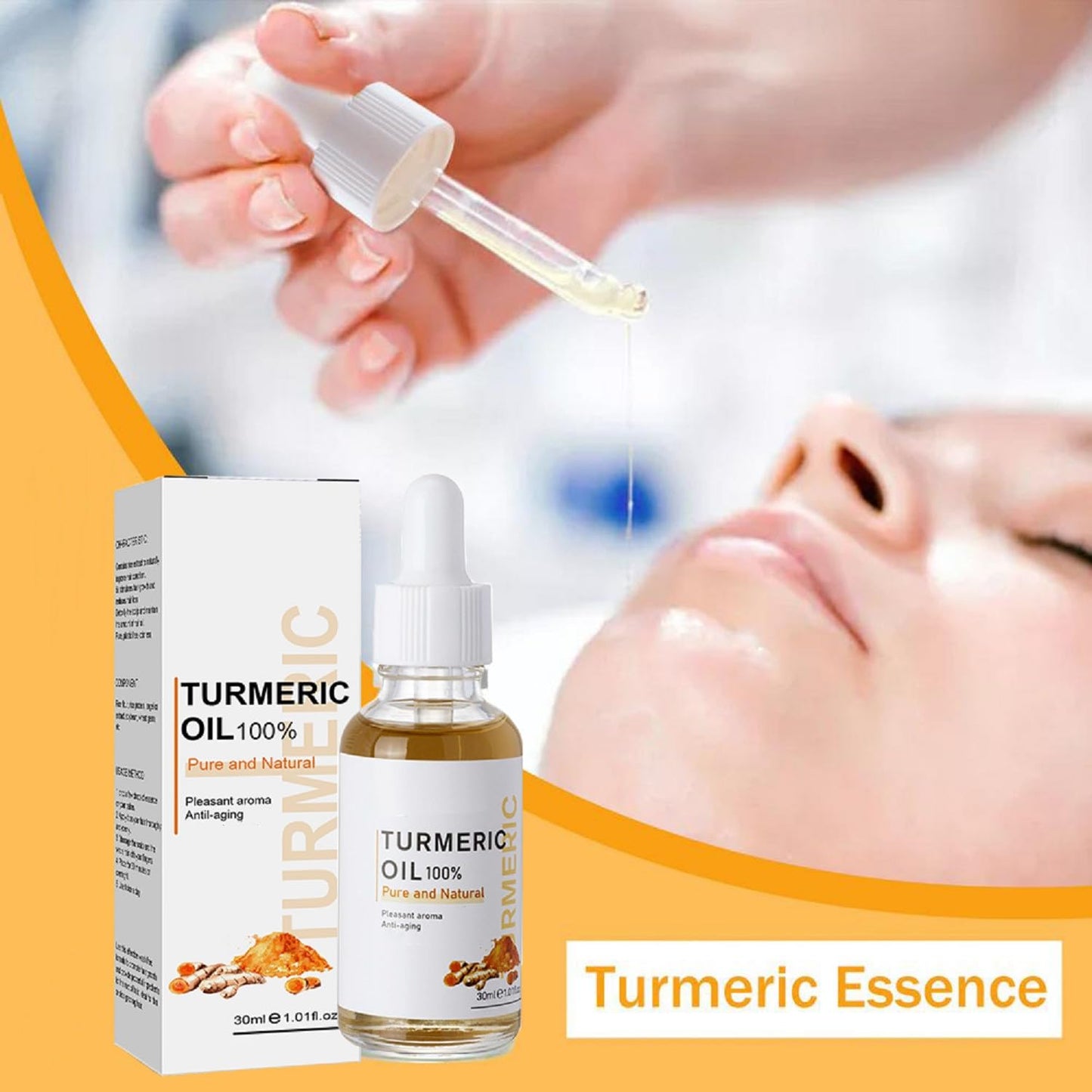 2 Pack Turmeric Dark Spot Corrector Serum Oil, Repair Face Serum, Natural Turmerics Bright Skin Care Moisturizing Repair Serums, Turmeric Oil for Face Dark Spots(30Ml)