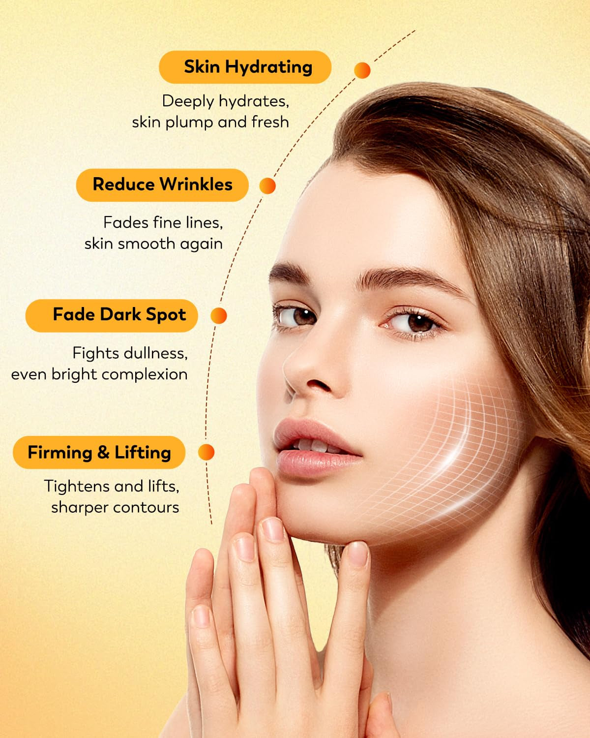 HANYWIL 20% Super Vitamin C Serum for Mature Skin 30-70 Women, Dark Spot Remover with Hyaluronic Acid & Active Lock Tech, Hydrating Total Package Serum for Wrinkles & Firming, Even Skin Tone, 1.7Fl Oz