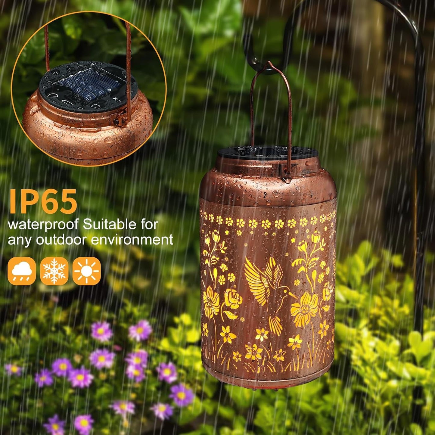 Solar Lanterns Outdoor Waterproof Hummingbird Garden Decor