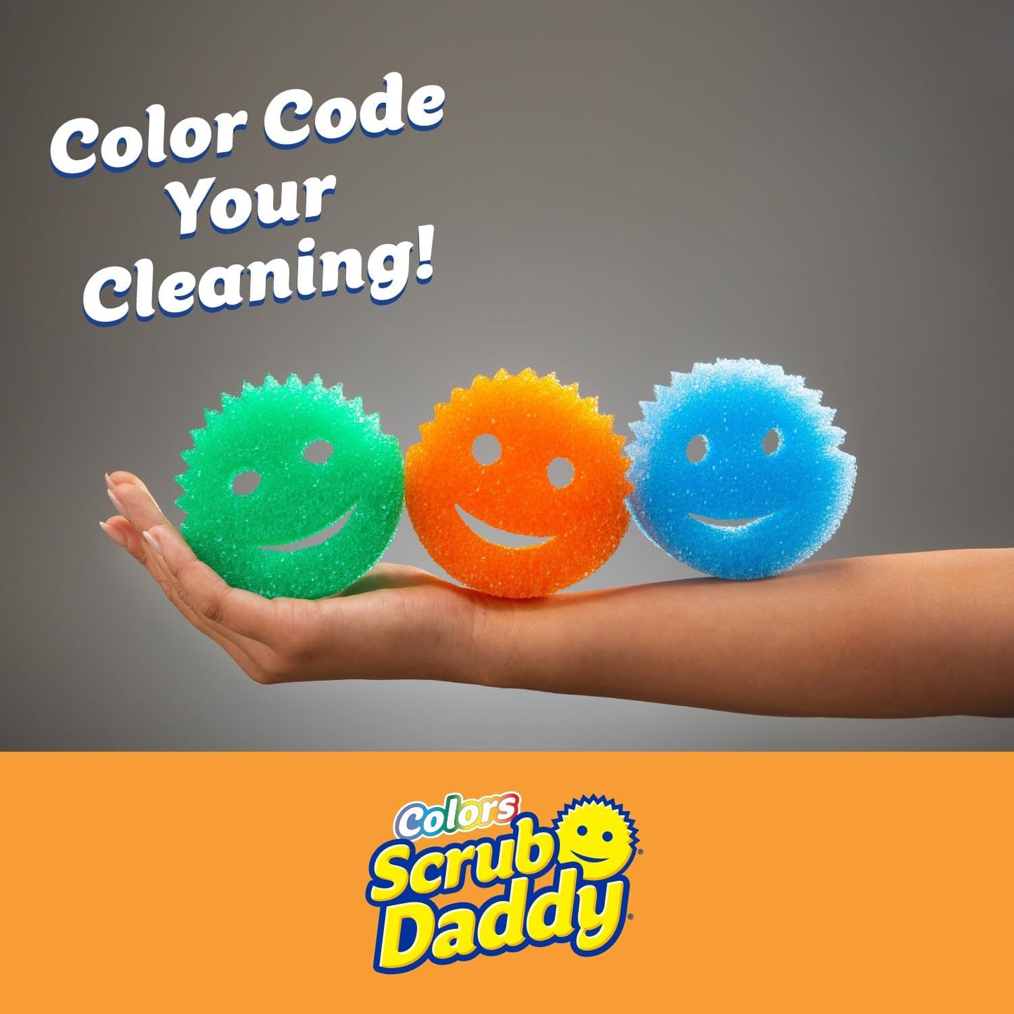 Scrub Daddy Color Sponges - Scratch-Free Multipurpose Dish Sponges for Kitchen