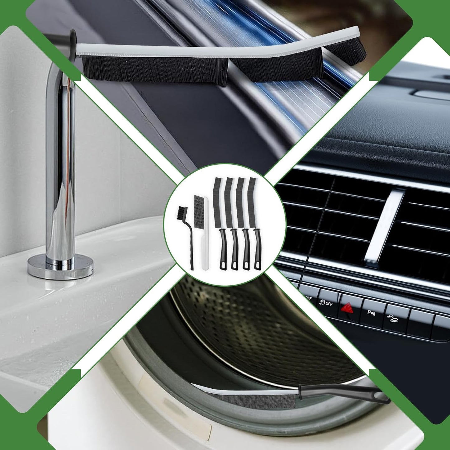 15Pcs Crevice Cleaning Brush, Hard Bristle Scrub Brushes Tools