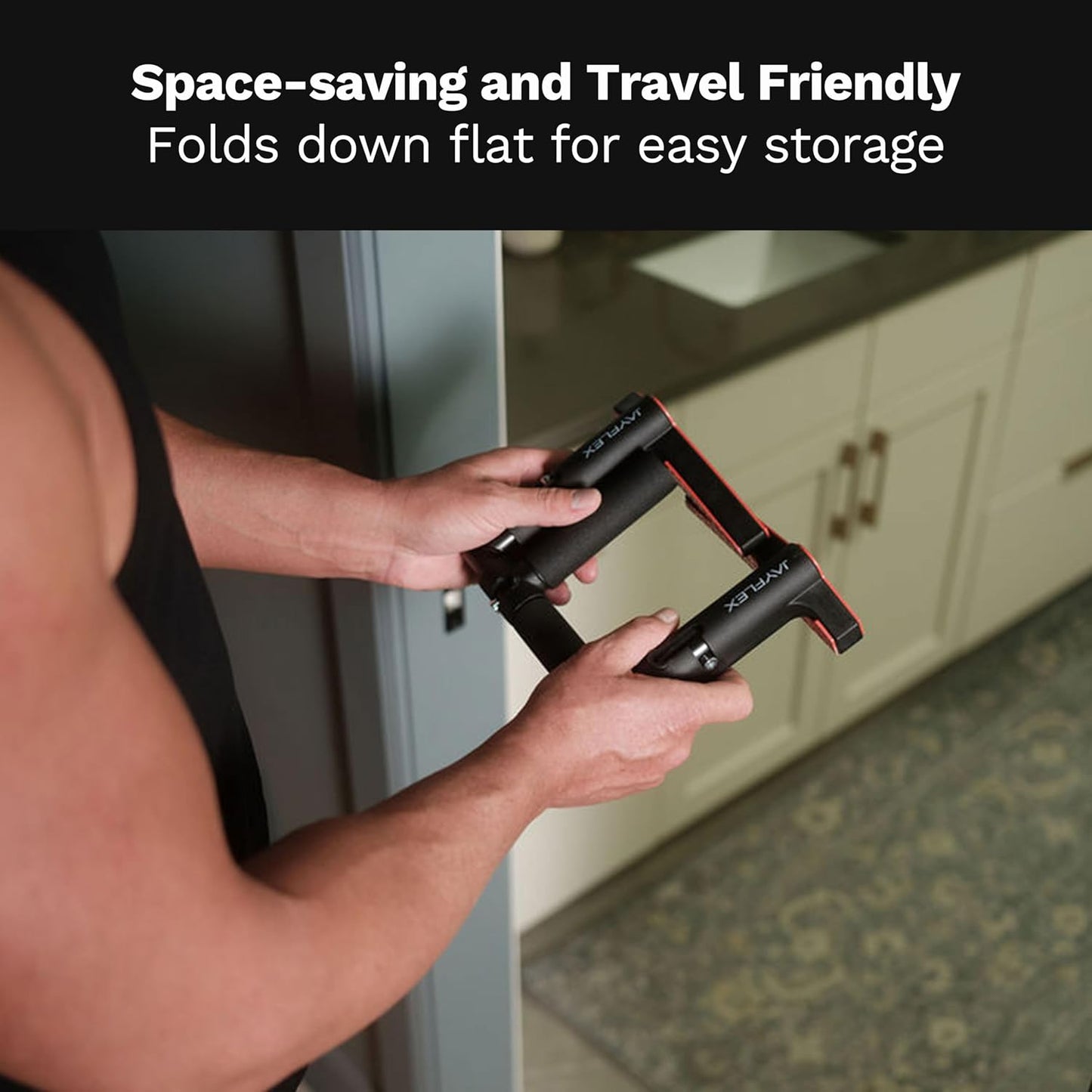 Jayflex Crossgrips Compact Pull up Bar - Pull up Bar Door Frame for Work from Home Fitness - Adjustable Door Frame Pullup Bar Handles - 250 Lbs Capacity