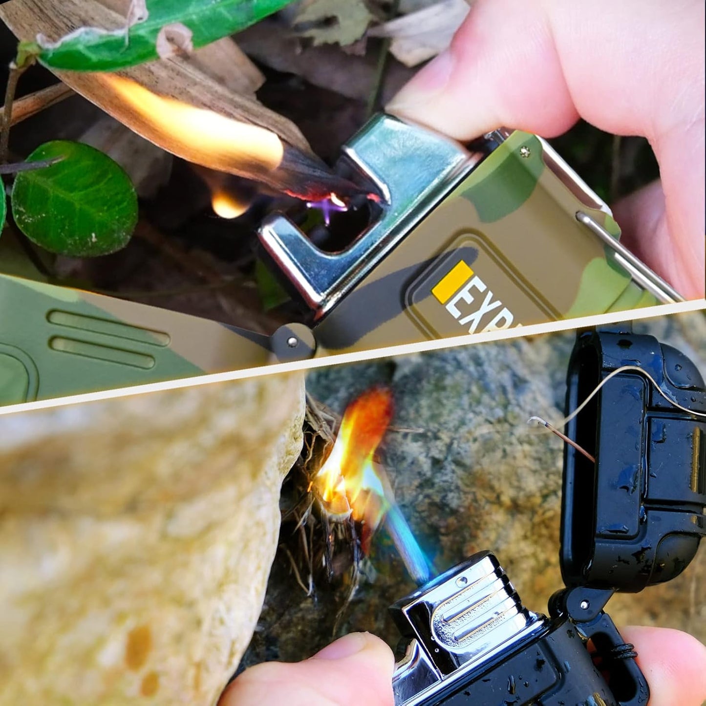 2 Pack Waterproof Lighter Outdoor Windproof Torch Lighter