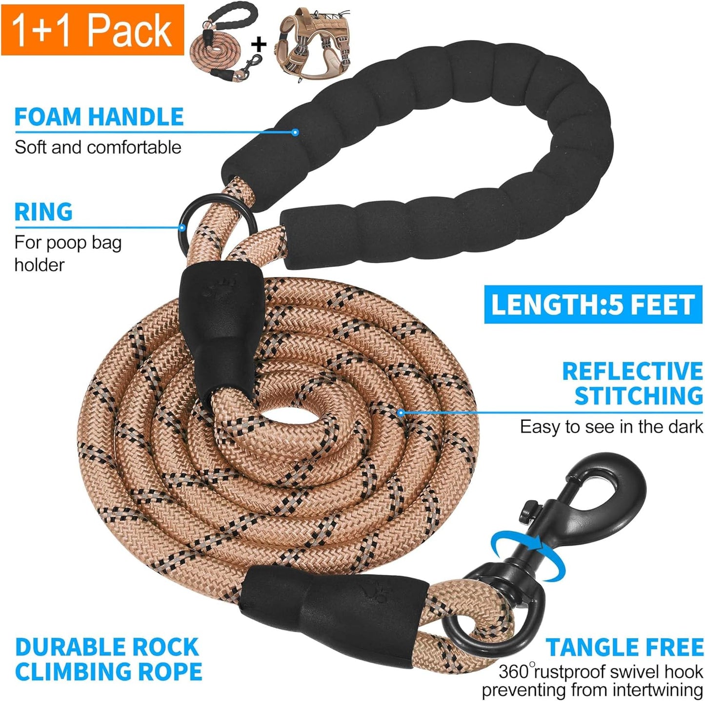 Heavy Duty Tactical Dog Harness for Large Dogs