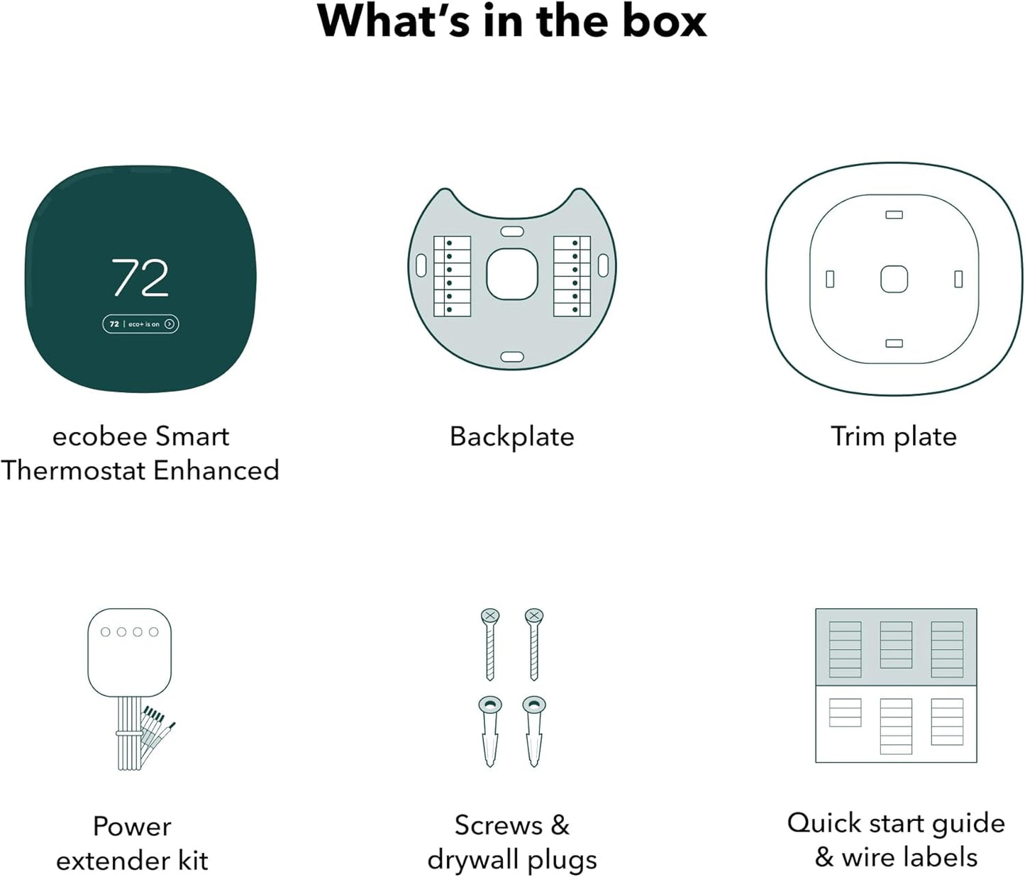 Ecobee Smart Thermostat Enhanced - Programmable Wifi Thermostat - Works with Siri, Alexa, Google Assistant - Energy Star Certified - Smart Home