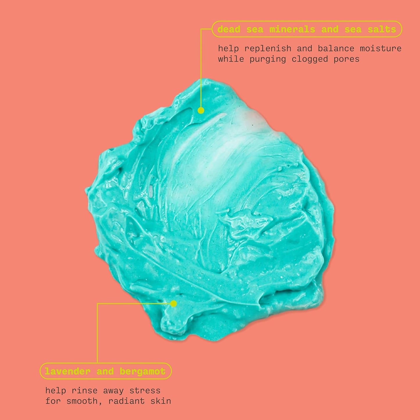 Freeman Anti-Stress Clay Mask, Dead Sea Mineral Face Mask, Lavender & Sea Salt Balance & Calm Skin, Unclog Pores, Facial Mask for All Skin Types, No Harsh Chemicals, 6 Fl. Oz./175 Ml Tube, 1 Count