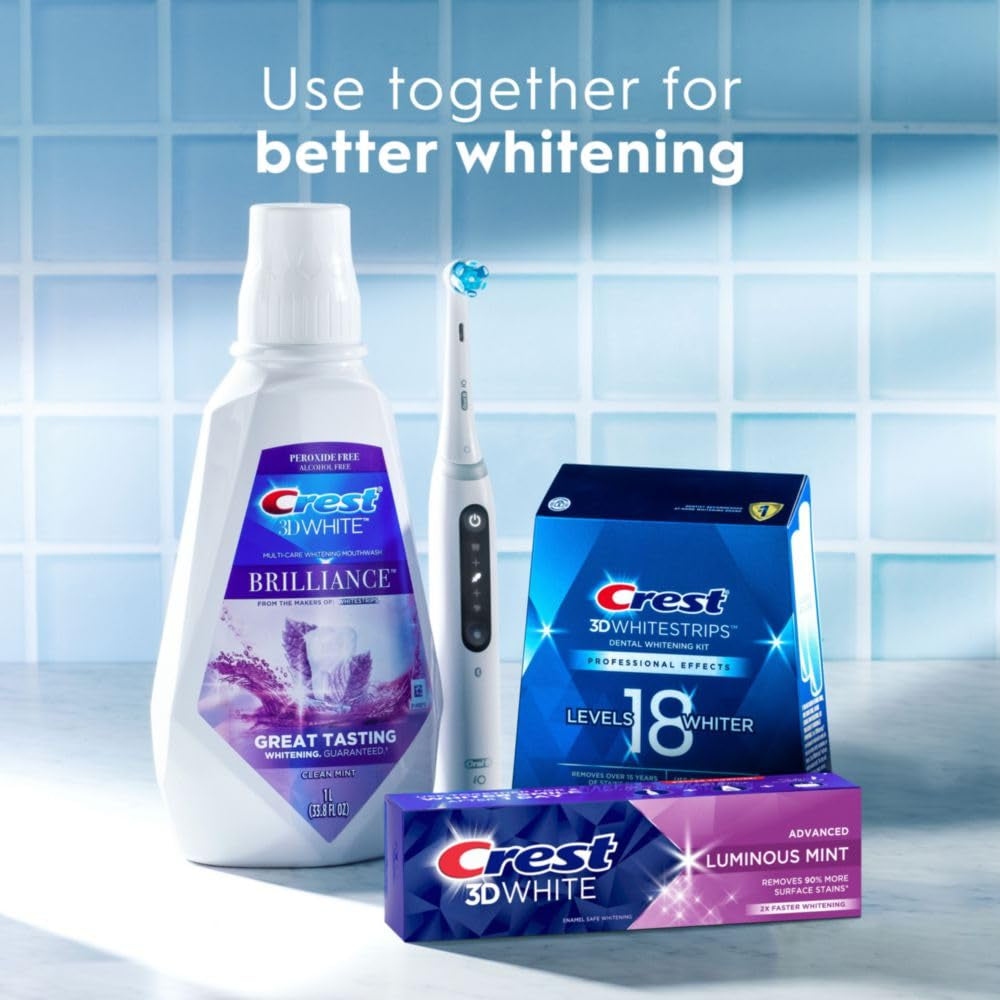 Crest 3D White Advanced Luminous Mint Teeth Whitening Toothpaste