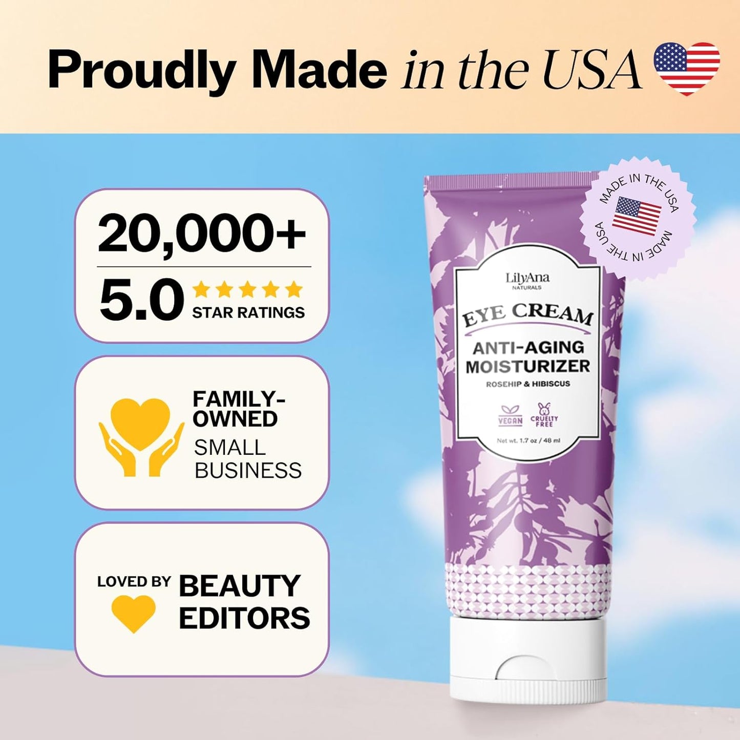 Lilyana Naturals Eye Cream for Dark Circles and Puffiness