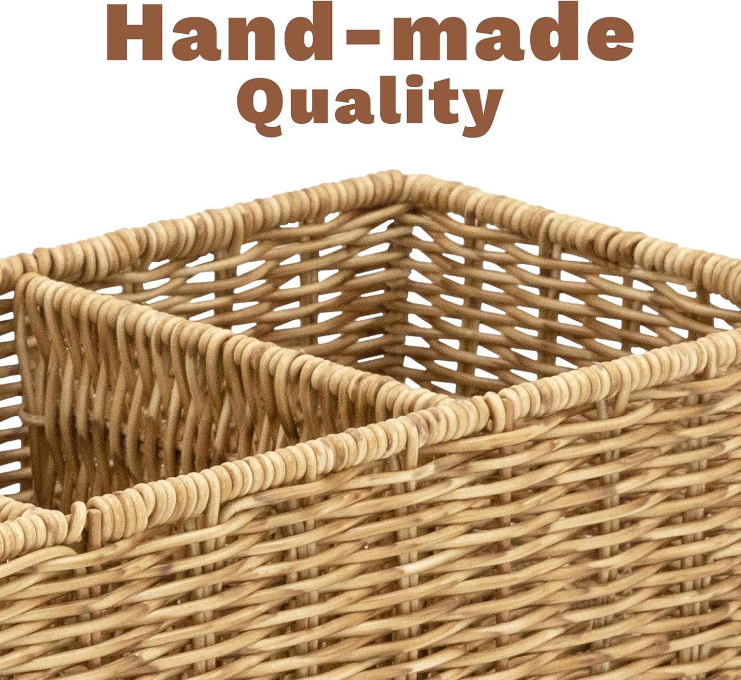 Myhomebody Wicker Basket with 3 Compartments